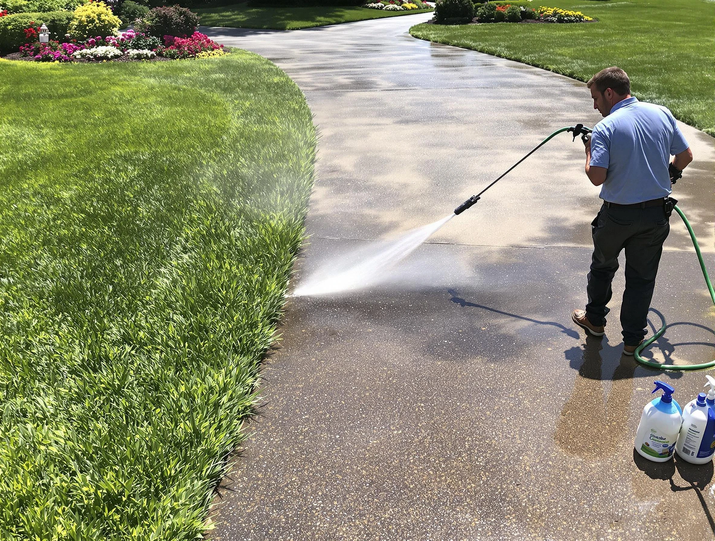 Before and after pressure washing by Cleveland Power Washing in Cleveland